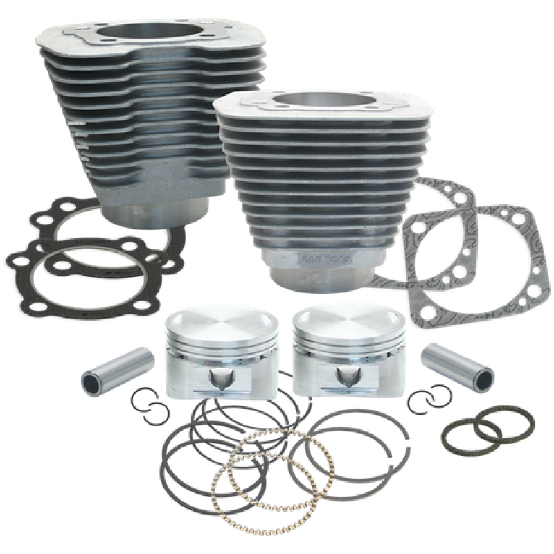 S&S Cycle 1984-1999 BT 88in 3 5/8in Big Bore Cylinder & Piston Kit - Natural - 91-7002