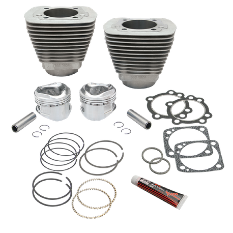 S&S Cycle 1984-1999 BT 96in 3-5/8in Big Bore Cylinder & Piston Kit For S&S SH96 Engines - Natural - 91-7207
