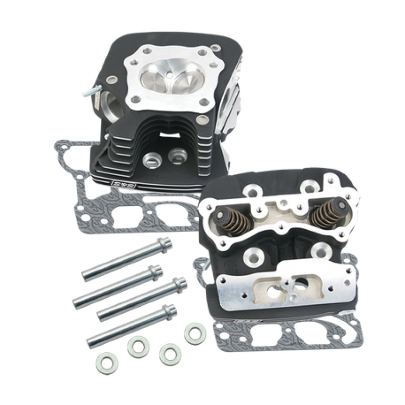 S&S Cycle 1999-2005 BT .585in RW Conical Steel/w/o Compression Release Head Kit - Black - 900-0410