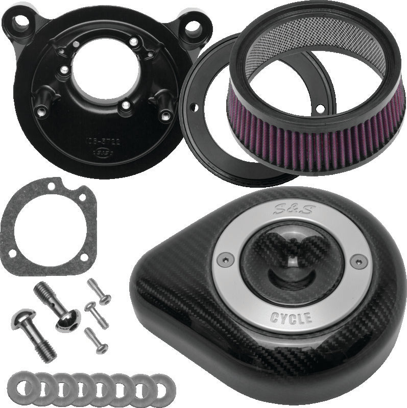 S&S Cycle 2001-2015 Fuel-Injected Softail Models Stealth Air Cleaner Kit w/ Carbon Fiber Cover - 170-0499