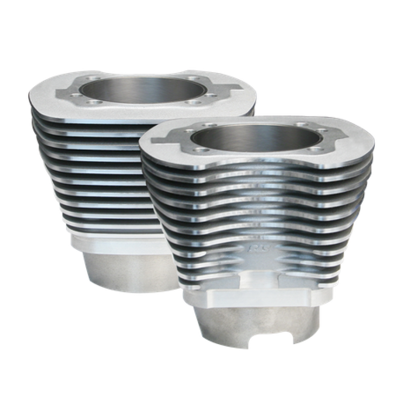 S&S Cycle 2007-2016 BT 11 Fin 4-1/8in Bore Cylinder Set For 117in & 117in Dish Hot Set Up Kit - Silver - 910-0231