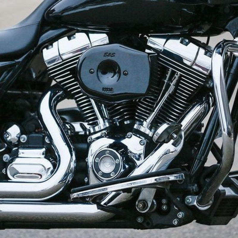 S&S Cycle 2008-2016 Touring/2016-2017 Softail Models Stealth Air Cleaner Kit w/ Black Tribute Cover - 170-0597