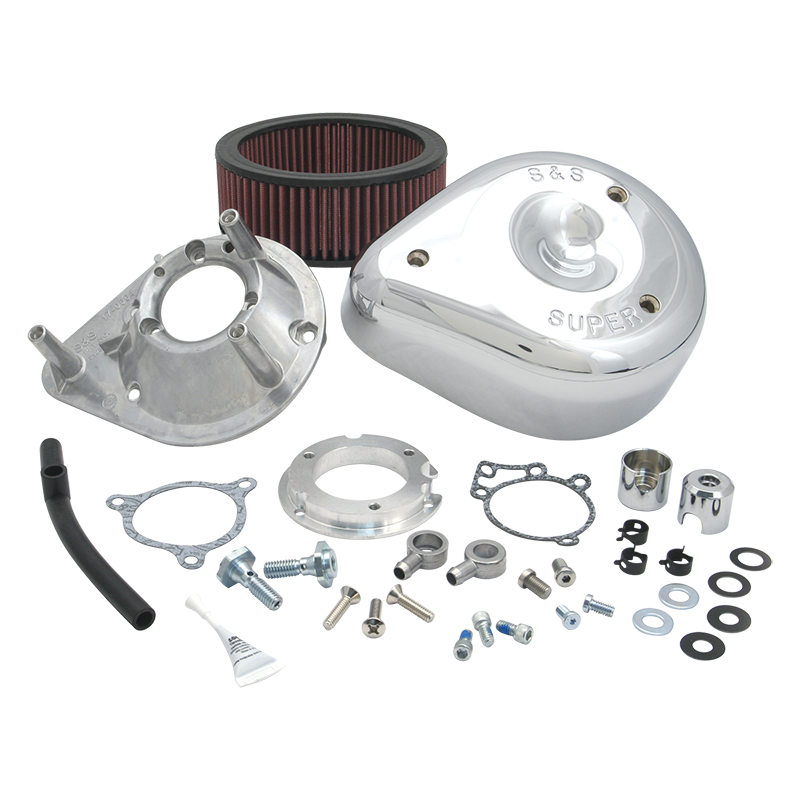 S&S Cycle 2008-2017 Tri-Glide/CVO Stock-Bore Throttle By Wire Models Teardrop Air Cleaner Kit - Chrome - 106-2091