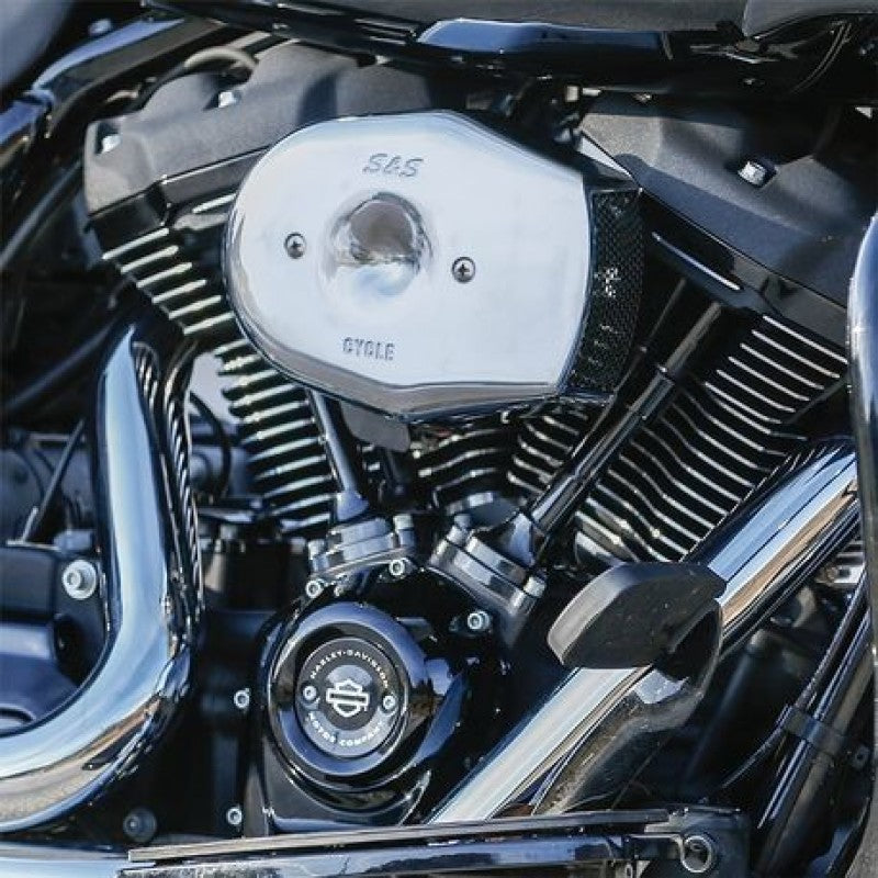 S&S Cycle 2017-2023 M8 Touring/2018-2023 BT Stealth Air Cleaner Kit w/ Chrome Tribute Cover - 170-0595A