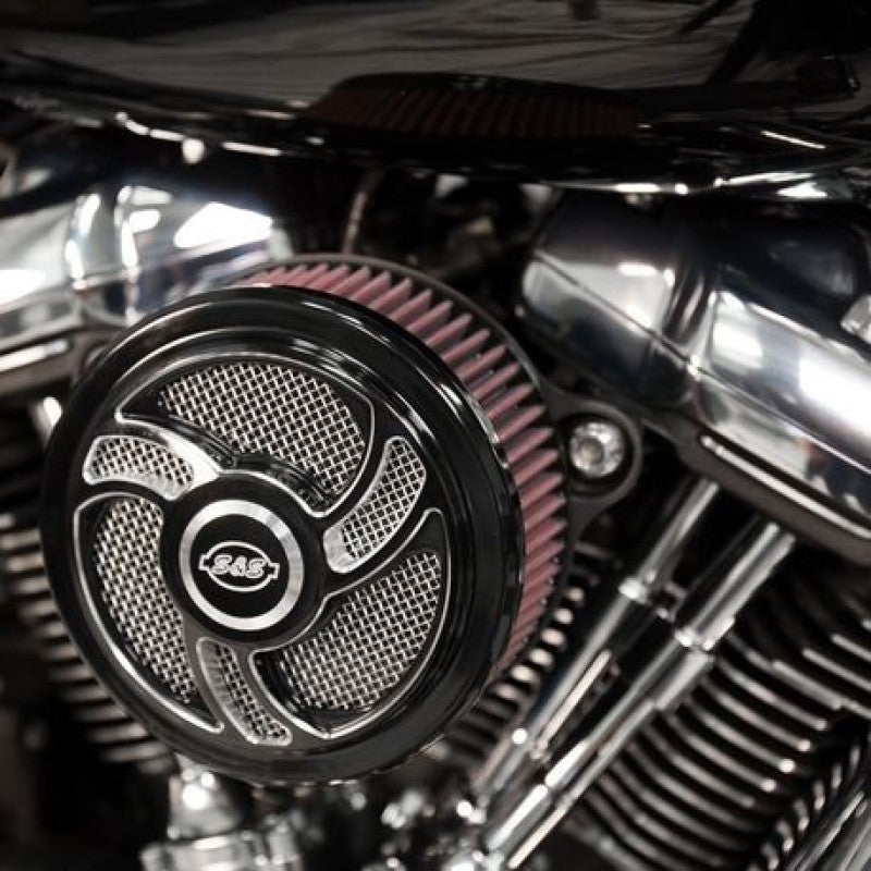 S&S Cycle 2017+ M8 Models Stealth Air Cleaner Kit w/ Torker Cover - 170-0393C