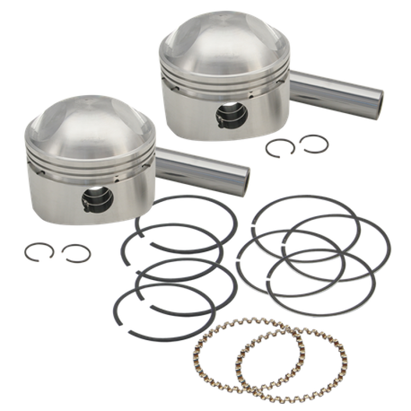 S&S Cycle 2036-1984 BT 3-7/16in x Up To 4-3/4in Stroke HC Piston Set - Standard - 106-5527