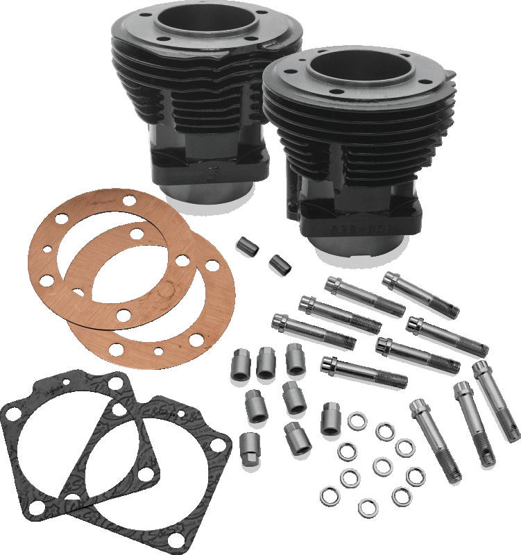 S&S Cycle 2066-1978 74in BT & Stock Bore Strokers 3-7/16in Bore Cylinders - Gloss Black - 91-9011