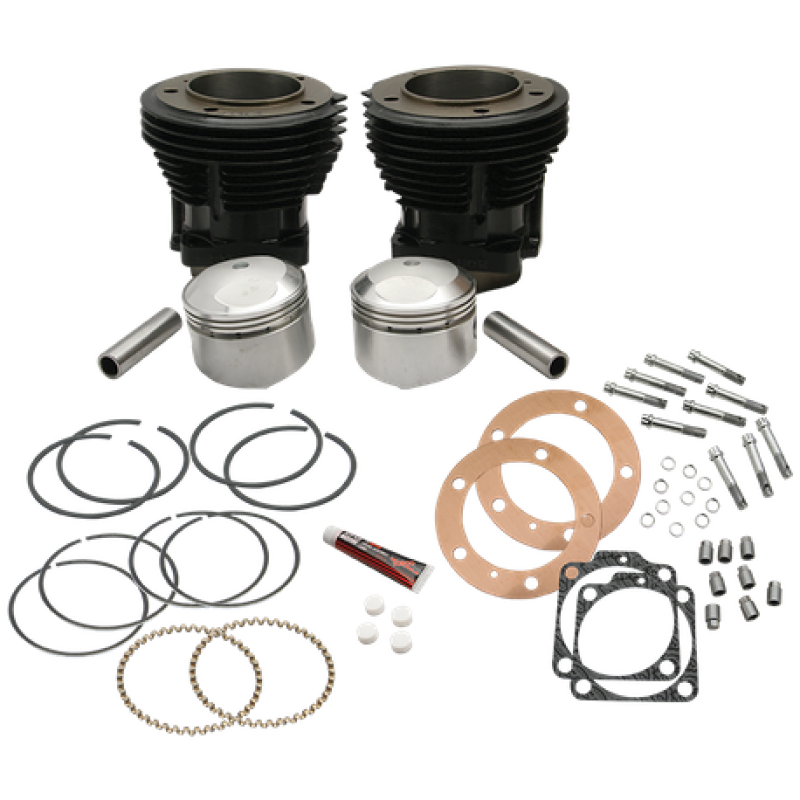 S&S Cycle 2066-1984 BT 93in High Compression 3-5/8in Big Bore Cylinder & Piston Kit - Gloss Black - 91-9031