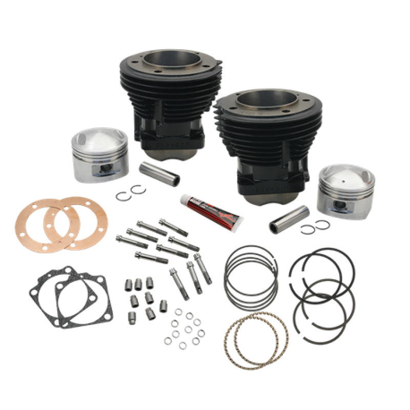 S&S Cycle 2066-1984 BT 93in Standard Compression 3-5/8in Big Bore Cylinder & Piston Kit - Gloss Black - 91-9101