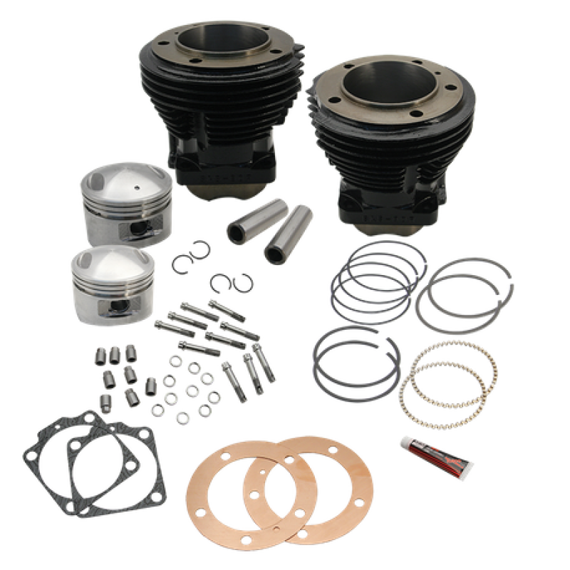S&S Cycle 2066-1984 BT 98in 3-5/8in Big Bore Cylinder & Piston Kit For S&S SH98 Engines - Gloss Black - 91-9201