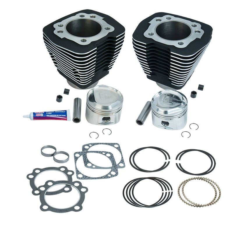S&S Cycle S&S Cylinder 1984-1999 BT w/Super Stock Cylinder Heads 80in 3 1/2in Bore Cylinder & Piston Kit - WBlack - 91-7713