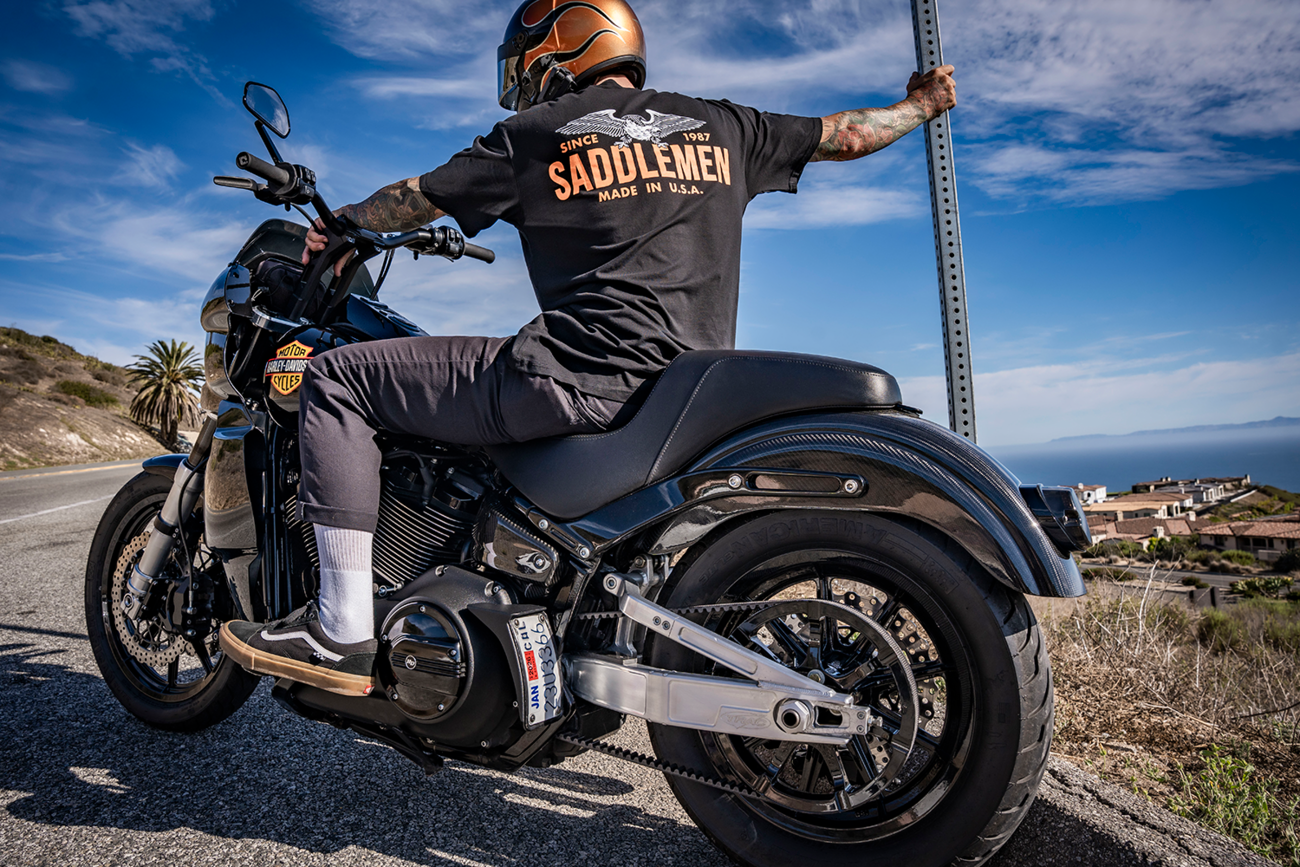SADDLEMEN Carbon Fiber Rear Fender For M8 Softails