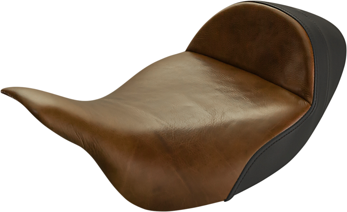 SADDLEMEN Extended Reach Lariat Solo Seat - Lariat Solo Seat / Extended Reach / Distressed Brown / FL '08-'24 0801-1327