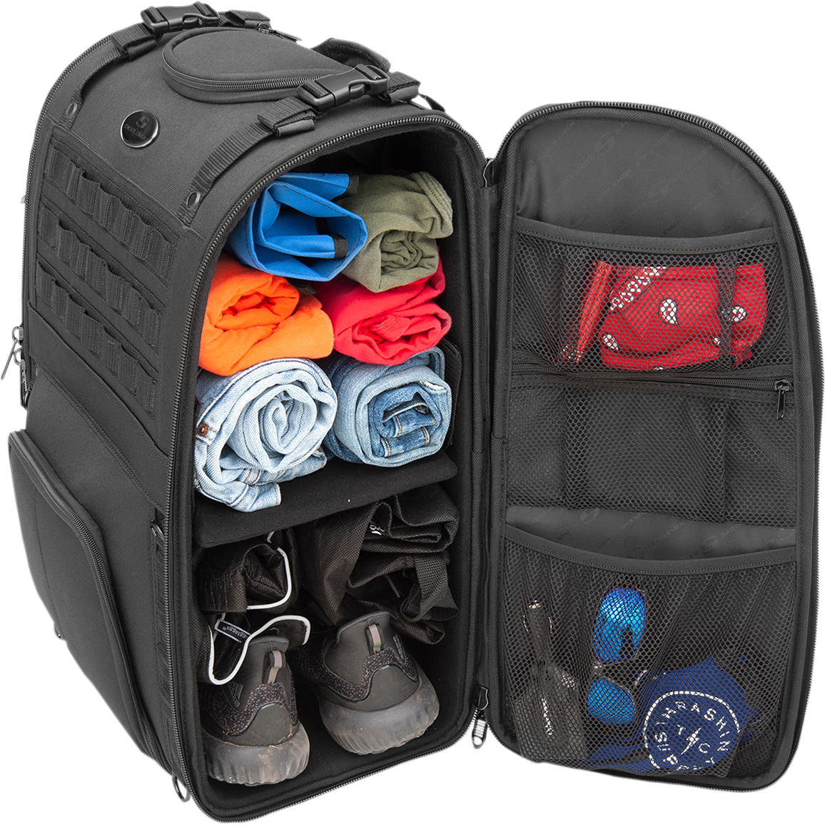 SADDLEMEN S3500 Tactical Sissy Bar Bag - Black 3515-0200