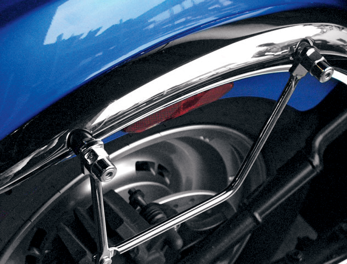 SADDLEMEN S4 Universal Saddlebag Support Brackets - Metric Saddlebag Support / Chrome 3501-0345