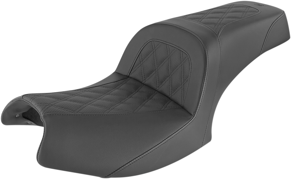 SADDLEMEN Slim LS 2-Up Seat - Slim Lattice Stitched Seat / Indian 0810-2191