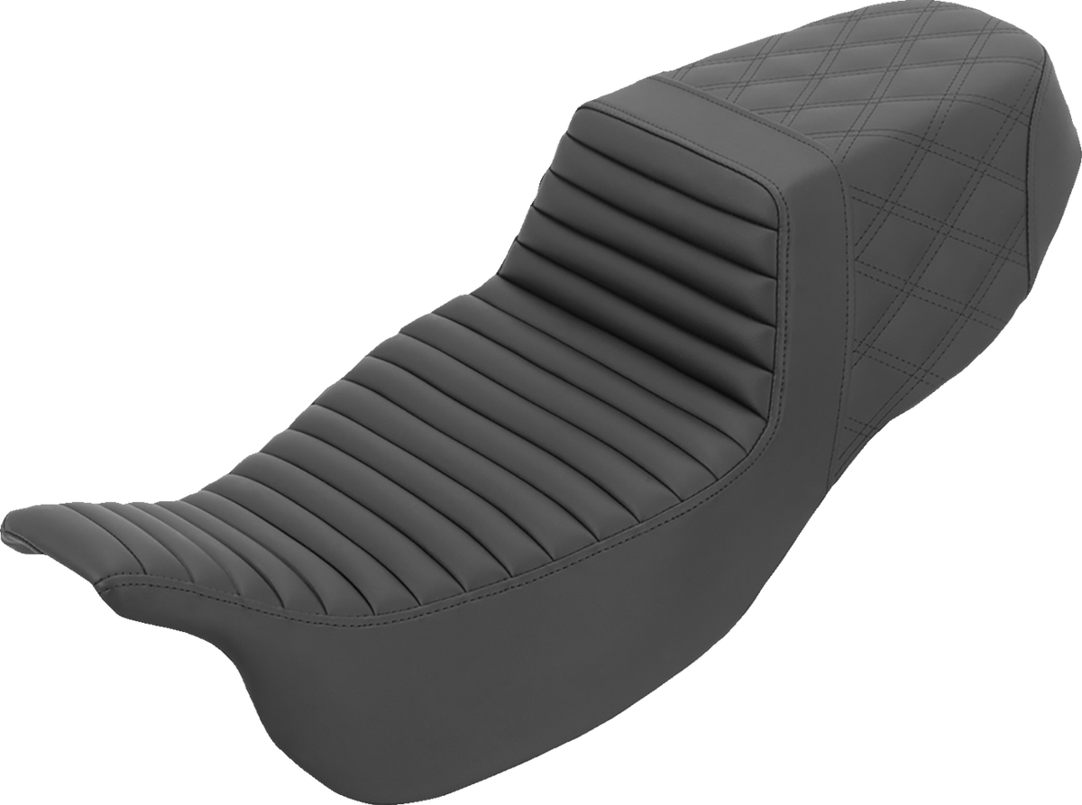 SADDLEMEN Step-Up Seat - Extended Reach / Front Tuck-n-Roll/Rear Lattice Stitch / FLRT/FLTRT '15-'25 0801-2433