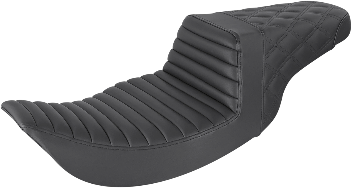 SADDLEMEN Step-Up Seat — Rear Lattice Stitch/Front Tuck-n-Roll