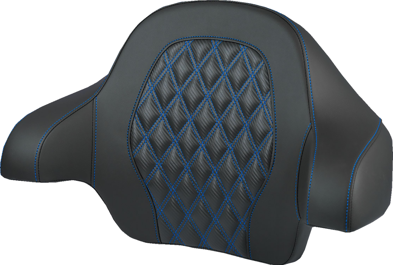 SADDLEMEN Tour Pak® Backrest Pad - Tour-Pak® Backrest Pad / Lattice Stitch / Blue Stitch / FL '14-'25 0822-0700