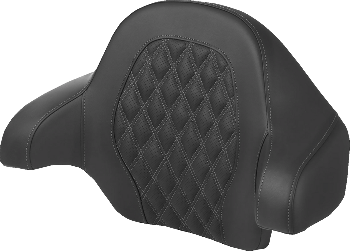 SADDLEMEN Tour Pak® Backrest Pad - Tour-Pak® Backrest Pad / Lattice Stitch / Dark Gray Stitch / FL '14-'24 0801-1810