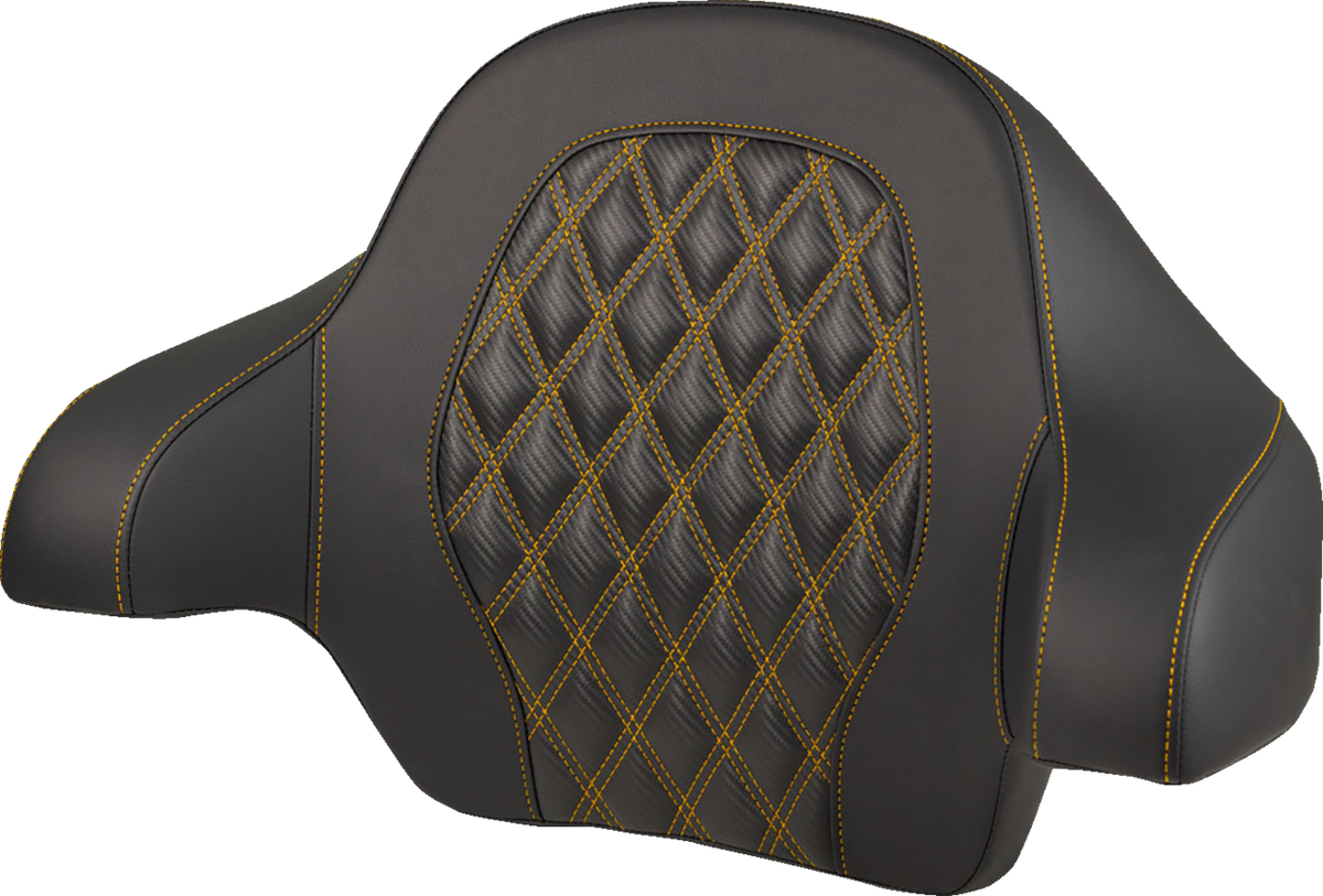 SADDLEMEN Tour Pak® Backrest Pad - Tour-Pak® Backrest Pad / Lattice Stitch / Gold Stitch / FL '14-'25 0822-0706