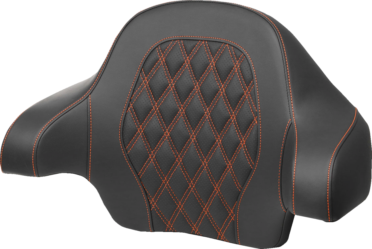 SADDLEMEN Tour Pak® Backrest Pad - Tour-Pak® Backrest Pad / Lattice Stitch / Orange Stitch / FL '14-'24 0801-1811
