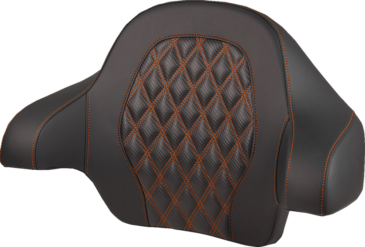 SADDLEMEN Tour Pak® Backrest Pad - Tour-Pak® Backrest Pad / Lattice Stitch / Orange Stitch / FL '14-'25 0822-0702