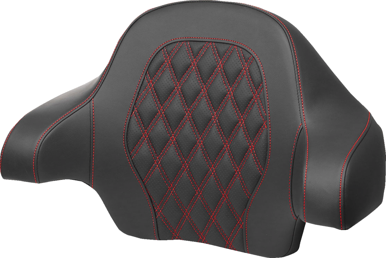SADDLEMEN Tour Pak® Backrest Pad - Tour-Pak® Backrest Pad / Lattice Stitch / Red Stitch / FL '14-'24 0801-1812