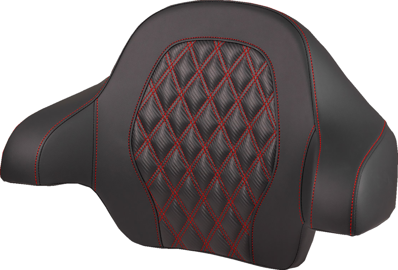 SADDLEMEN Tour Pak® Backrest Pad - Tour-Pak® Backrest Pad / Lattice Stitch / Red Stitch / FL '14-'25 0822-0703