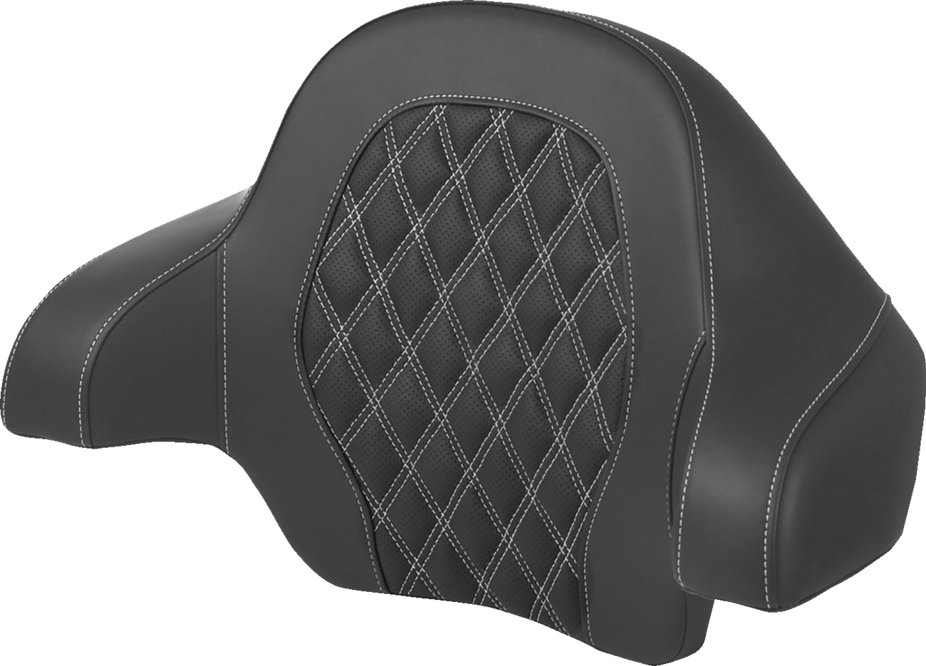 SADDLEMEN Tour Pak® Backrest Pad - Tour-Pak® Backrest Pad / Lattice Stitch / White Stitch / FL '14-'24 0801-1814