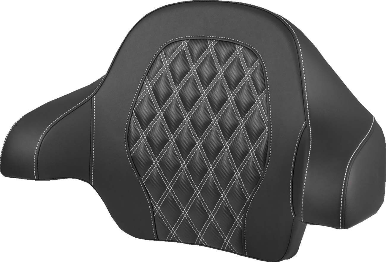 SADDLEMEN Tour Pak® Backrest Pad - Tour-Pak® Backrest Pad / Lattice Stitch / White Stitch / FL '14-'25 0822-0705