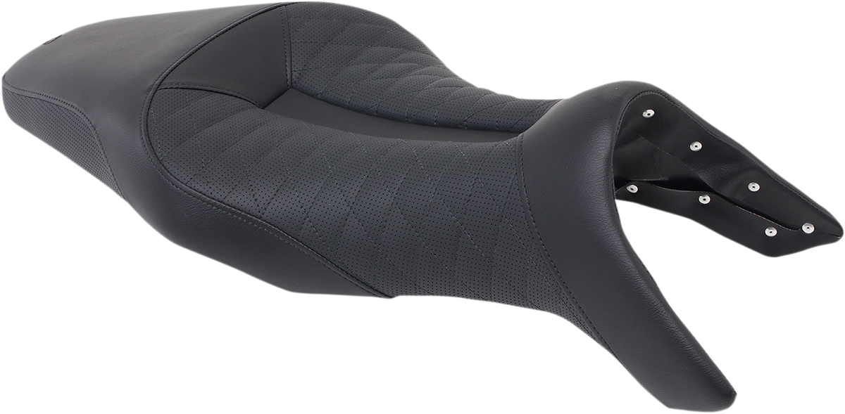 SADDLEMEN Track Lattice Stitch Seat — 2-Up Seat - Track Seat / Lattice Stitch / Black / FZ09 '14-'19 0810-1691