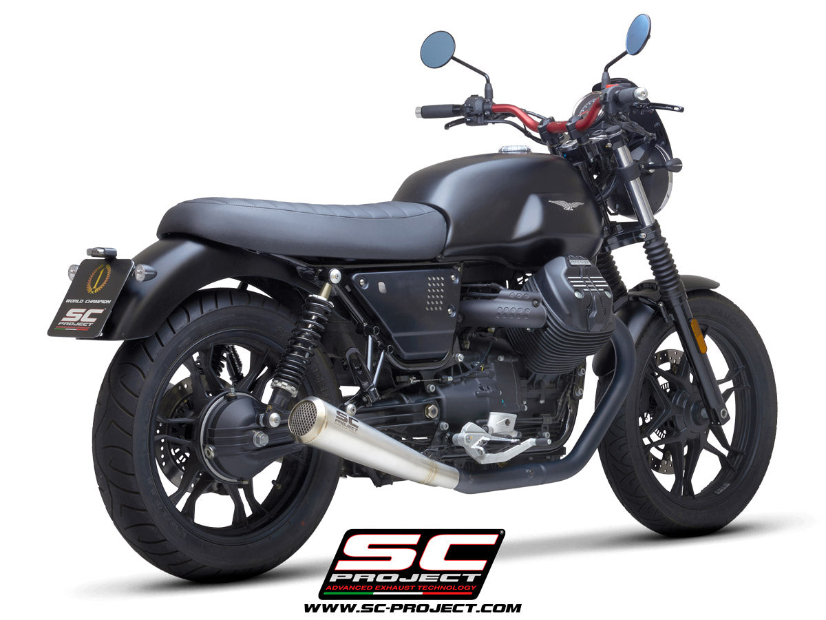 SC-Project Open Box Stainless Steel Conic "70s Style" Exhaust - Moto Guzzi V7 III 2017-2020