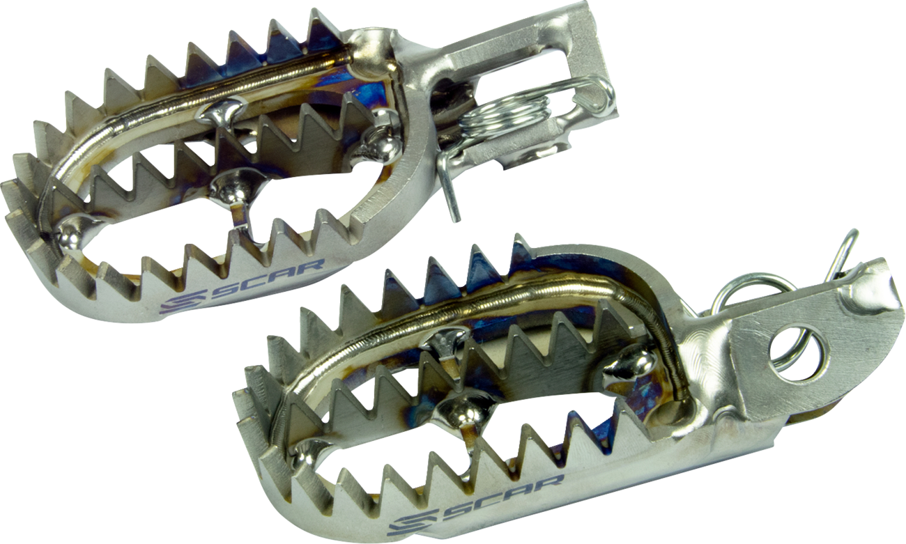 SCAR RACING Anti-Mud Foot Pegs - Titanium / Silver / Beta RR/RX 1620-2380