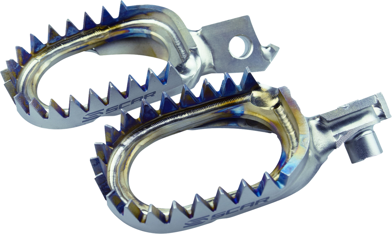 SCAR RACING Anti-Mud Foot Pegs - Titanium / Suzuki RMZ/RMX 1620-1942
