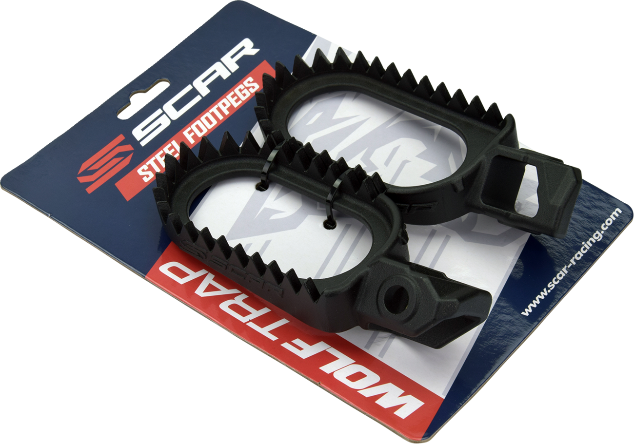 SCAR RACING Steel Foot Pegs - Wolf Trap / KTM/Gas Gas/Husqvarna 1602-1575