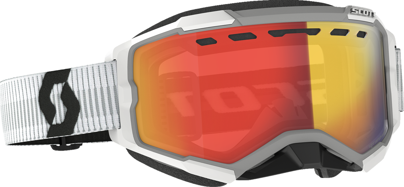 SCOTT Fury LS Snow Cross Goggle - Light Sensitive / White / Red Chrome Lens 2601-3569