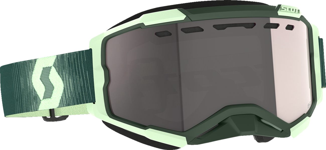 SCOTT Fury Snow Cross Goggle — Mirrored Lens - Fury Snow Cross Goggle / Dark Green/Mint / Enhancer Silver Chrome 2601-3668