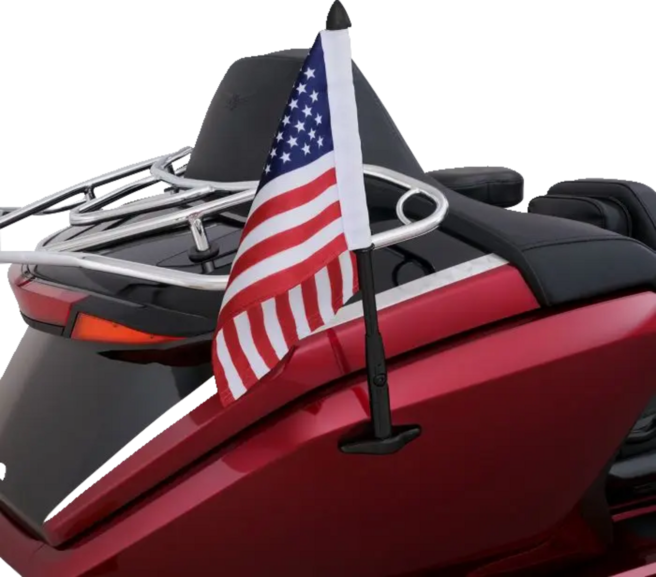 SHOW CHROME Folding Flag Pole with US Flag - Folding Flag Pole / Black / GL 1800 0521-2058