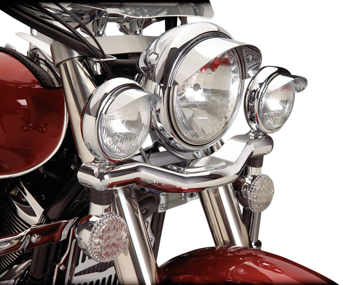 SHOW CHROME Spotlight Visors - 4-1/2" Spotlight Visor / Chrome 2001-0124