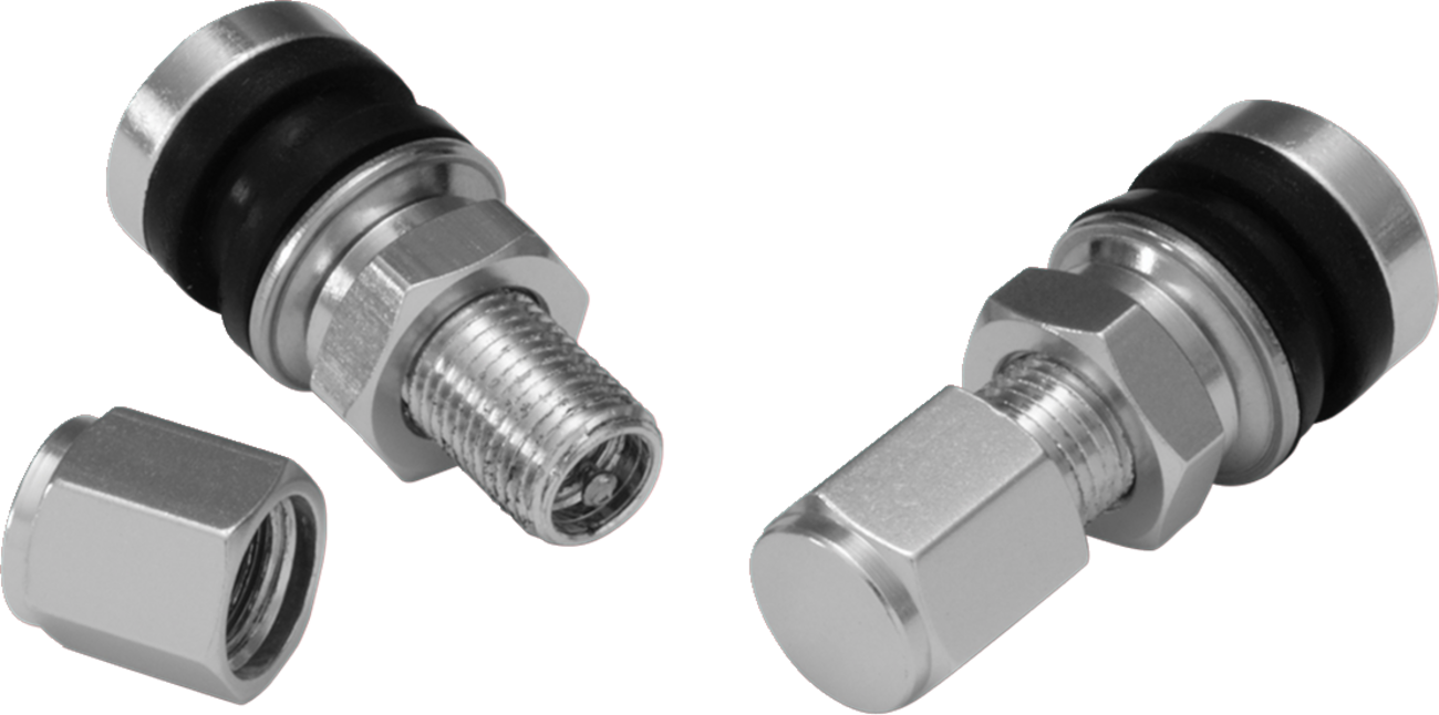 SHOW CHROME Straight Valve Stem - Valve Stem / Straight / 1-3/16" / Pair 0360-0079