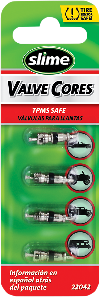 SLIME Valve Cores - Straight / Black/Silver/Raw 0360-0020