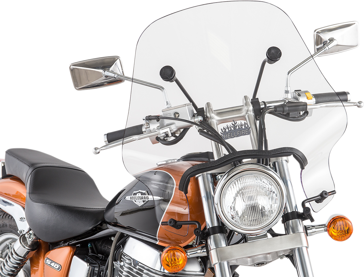 SLIPSTREAMER SS-24 Hellfire Cruiser Shield - Hellfire Windshield / 17" / Clear SS24-A