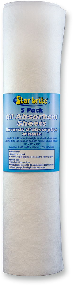 STAR BRITE Oil Absorbent Sheets - Oil Pad / Absorbent / 17 x 19 / 5-Pack 3850-0387