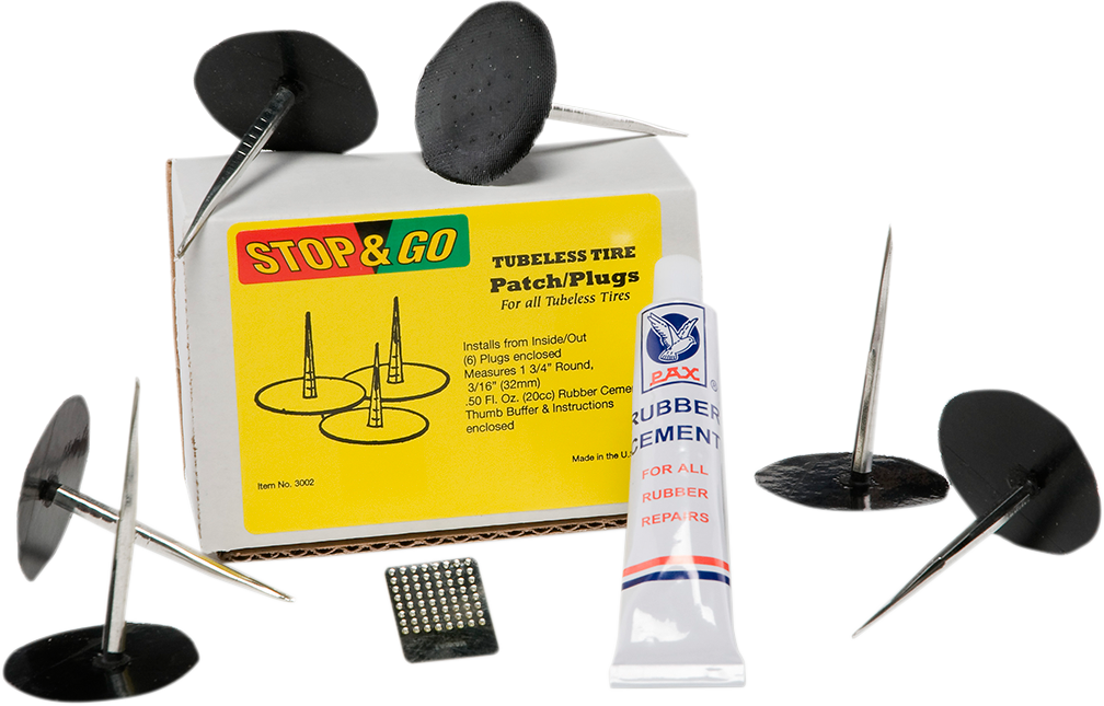 STOP & GO INTERNATIONAL Patches/Plugs and Rubber Cement - Tire / Replacement / Kit 3002