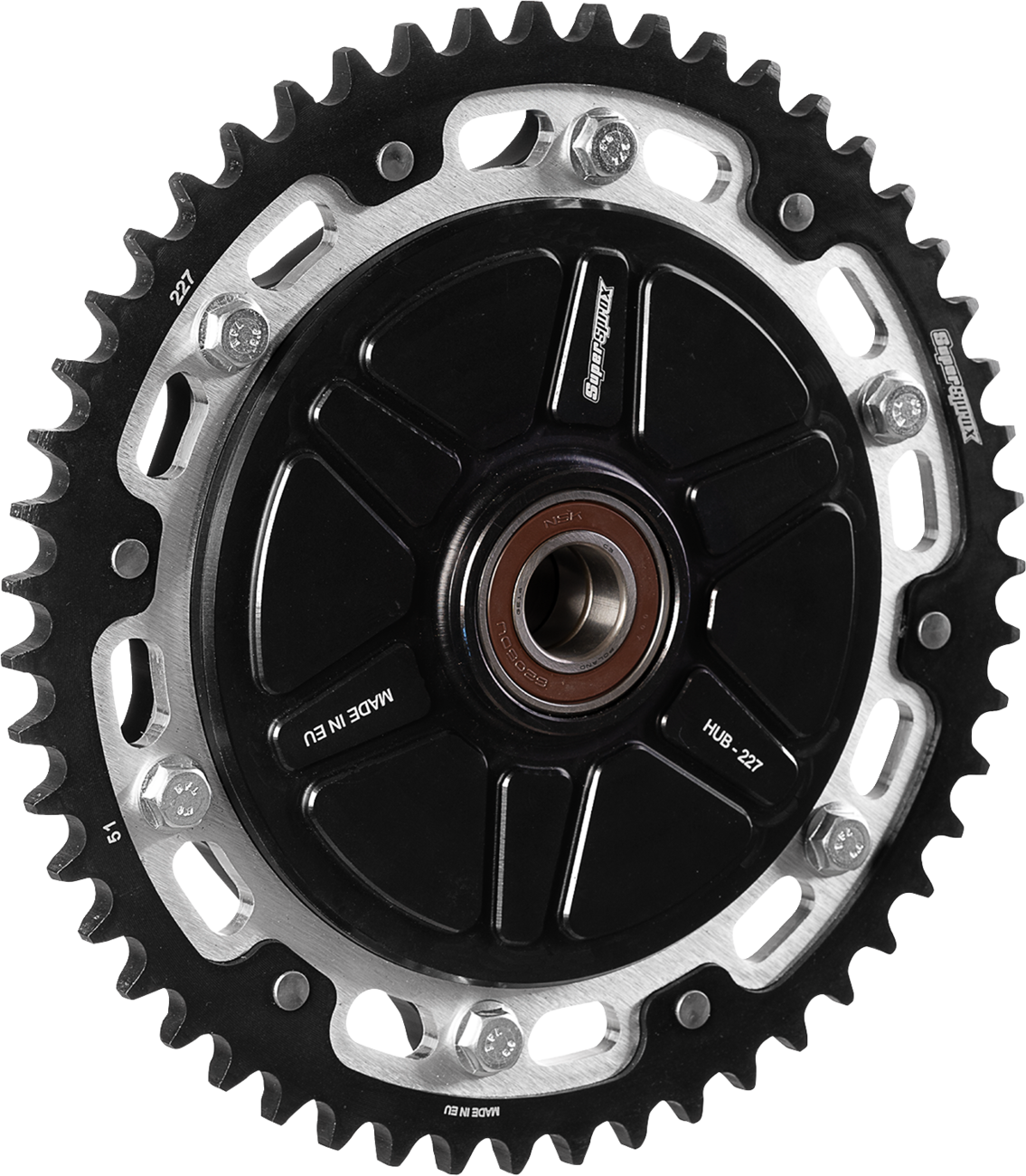 SUPERSPROX Stealth Sprocket With Cush Hub Kit - Stealth Rear Sprocket / With Cush Hub / 51 Tooth / Black/Silver / FLH/FLT 1210-2862