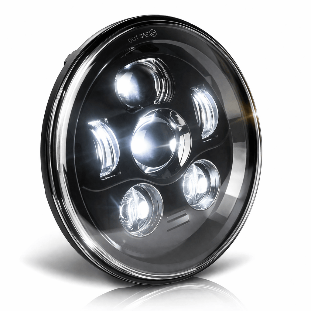Eagle Lights 7" LED Headlight Kit for Harley Davidson and Indian Motorcycles - Generation III / Black