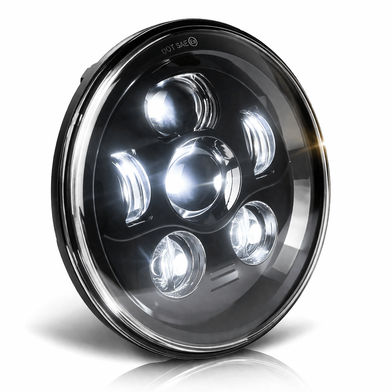Eagle Lights 7" LED Headlight Kit for Harley Davidson and Indian Motorcycles - Generation III / Black