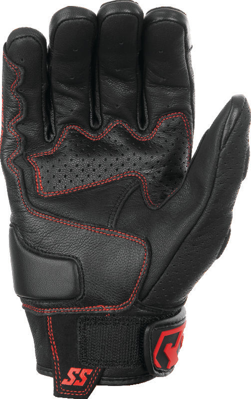 Speed and Strength Twist of Fate Leather Gloves Black/Red - Small - 892320