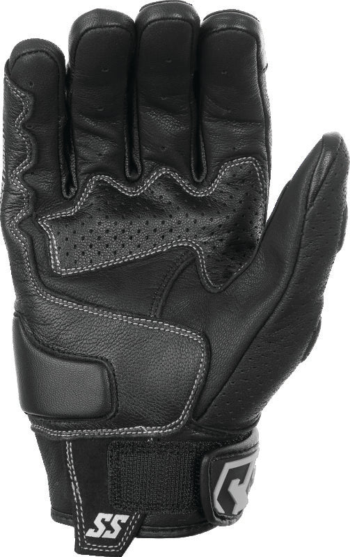 Speed and Strength Twist of Fate Leather Gloves Black/White - Small - 892325